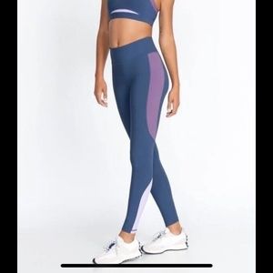 Johnny Was Calme Color Blocked Leggings Navy Blue/Purple/Lavender Size XXL